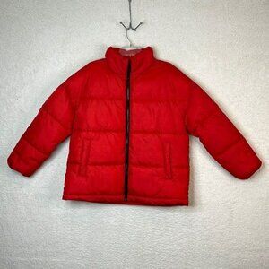 NWT BP Womens Full Zip Poly Fill Puffer Jacket Coat Red M MEDIUM